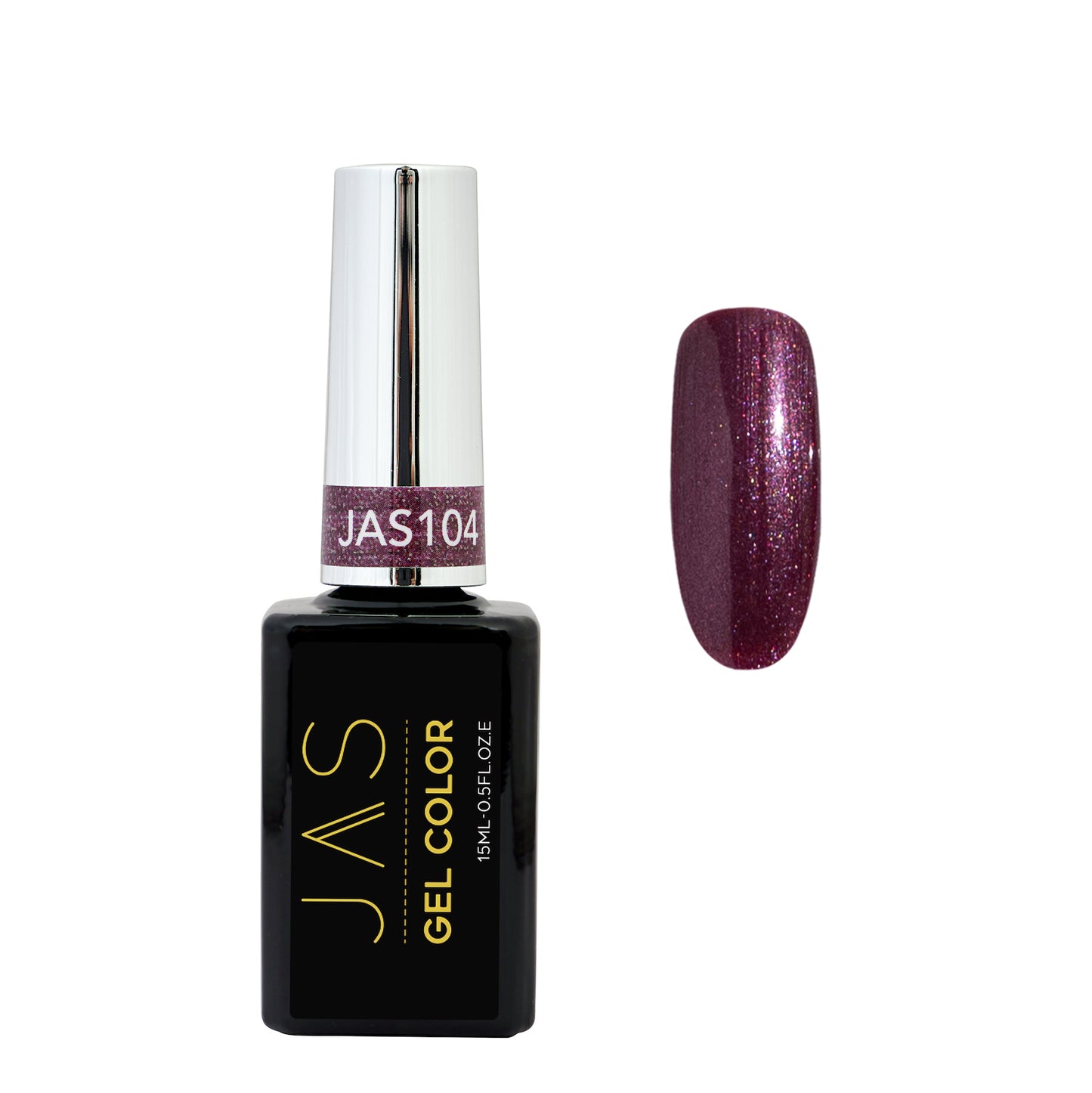 Jas Gel Polish #104 Purple Fine Glitter