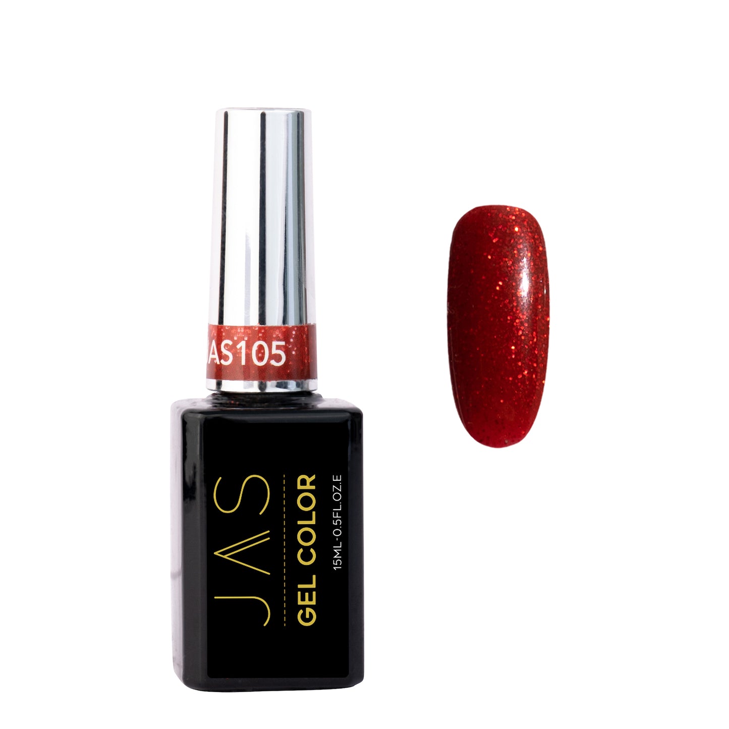 Jas Gel Polish #105 Red Glitter