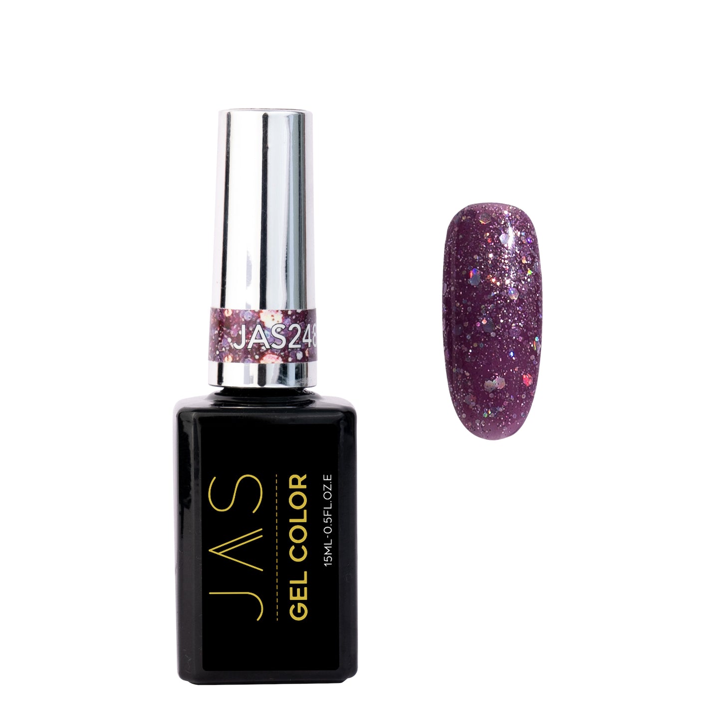 Jas Gel Polish #248 Purple Glitter