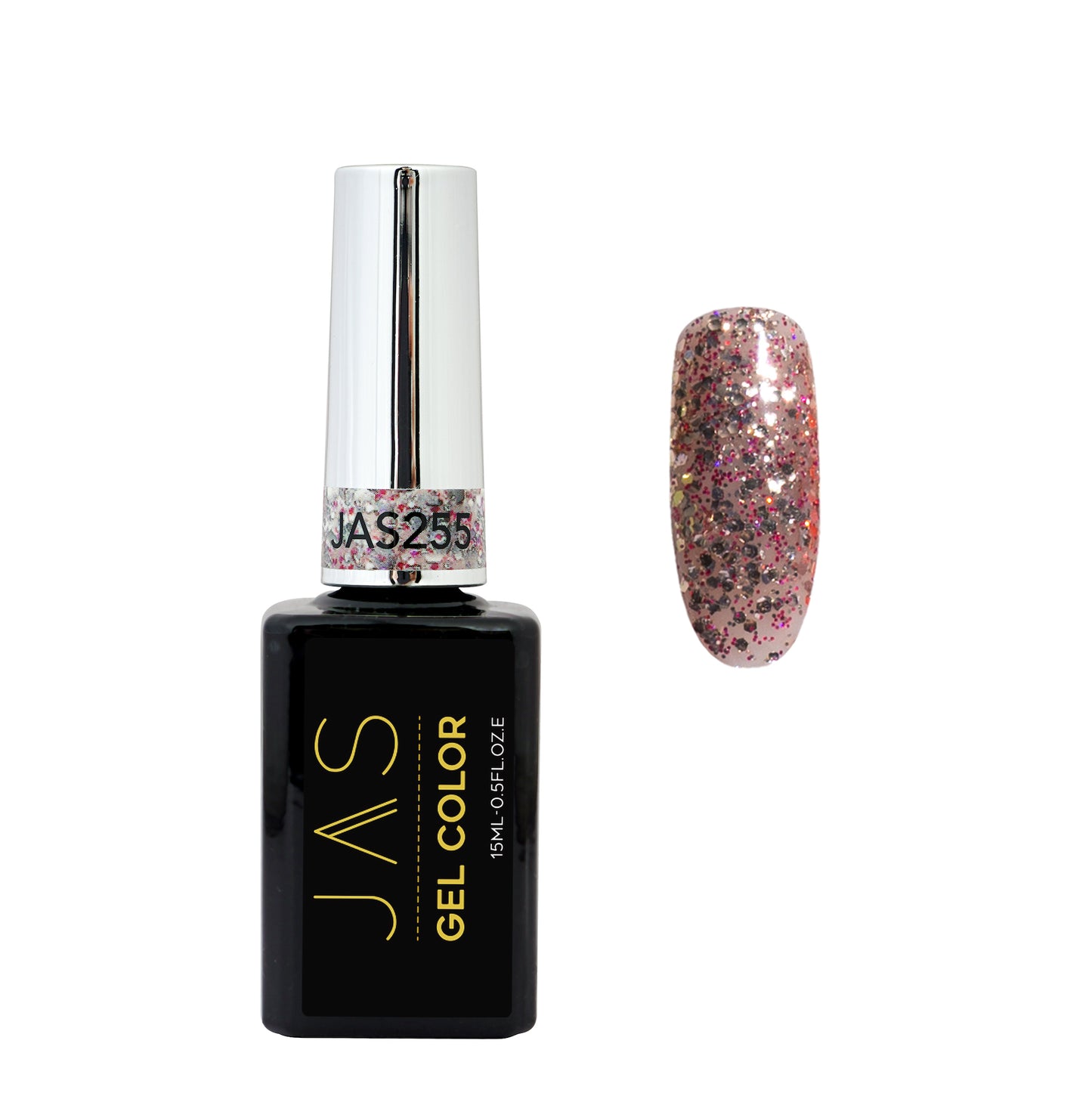 Jas Gel Polish #255 Pink Coarse Glitter